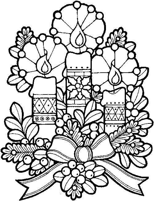 CHRISTMASACTIVITIES.COM : Coloring Page : Candles